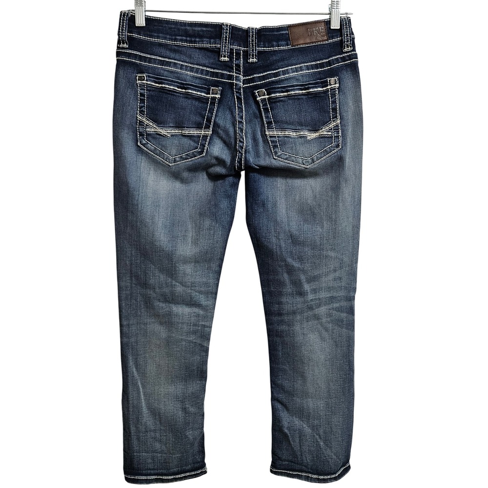 BKE Jeans Womens 30 Dark Wash Culture Cropped Straight Leg Contrast Stitch Denim